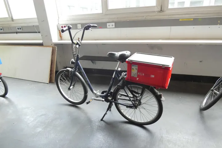 Citybike mit Gepäckträgerkorb